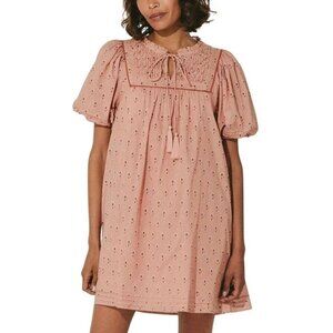 NWT Cleobella Sybil Floral Puff Short Sleeve Lined Mini Babydoll Dress Women L
